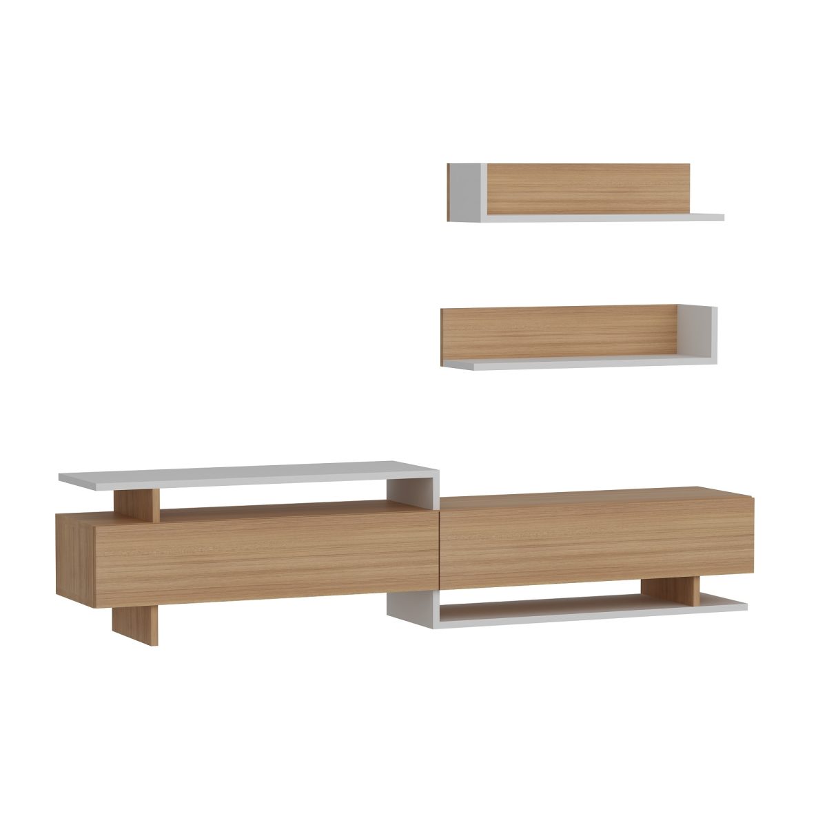 Ayaz - Teak, White – ТВ комода - Image 4