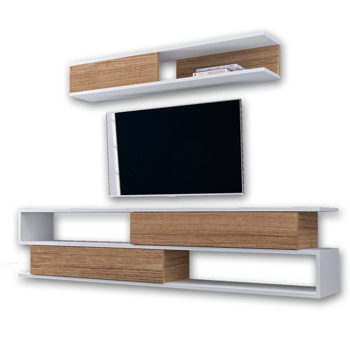 Sims - White, Teak – ТВ комода - Image 3