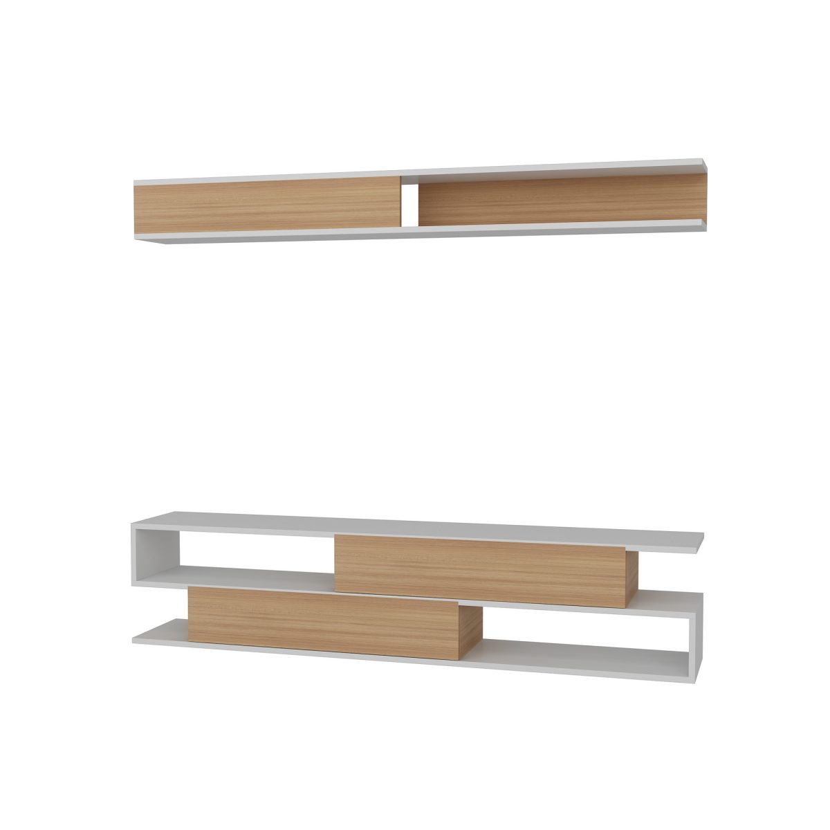 Sims - White, Teak – ТВ комода - Image 5