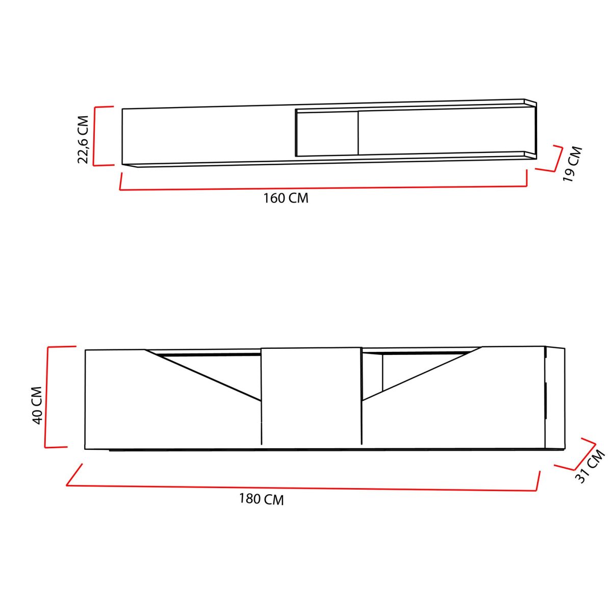 Taç - Walnut, Black – ТВ комода - Image 5