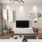 Zebra - White, Teak – ТВ комода