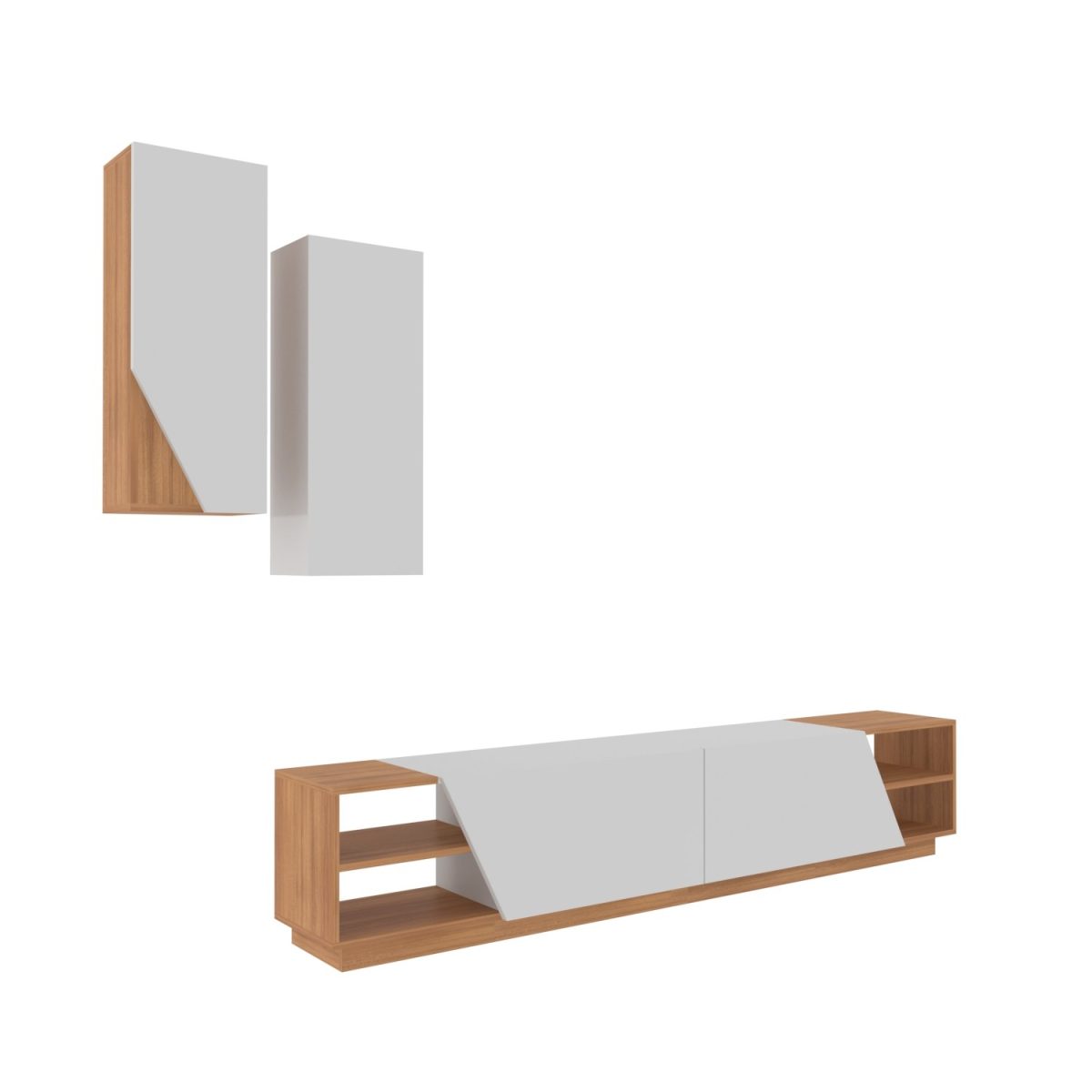 Zebra - White, Teak – ТВ комода - Image 8