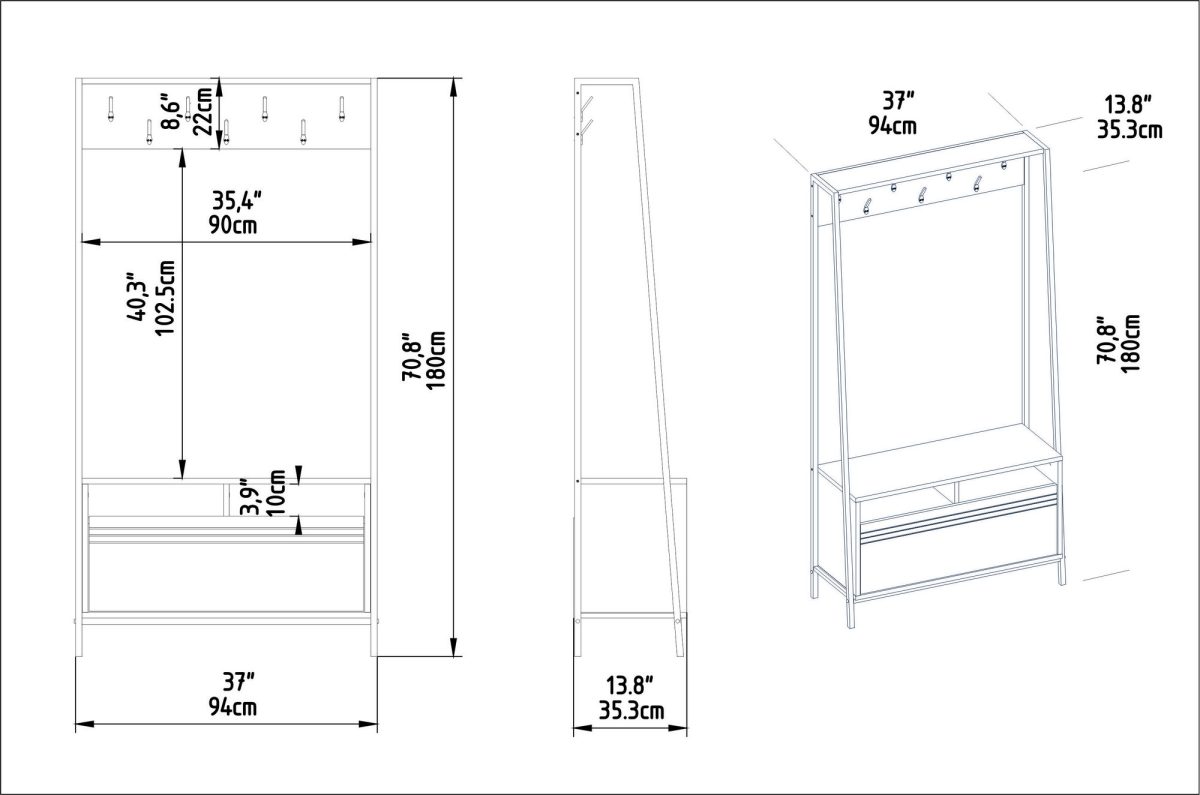 Devin - White – Гардеробер за претсобје - Image 5