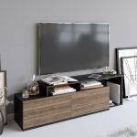 Nexera - Black, Walnut – ТВ комода