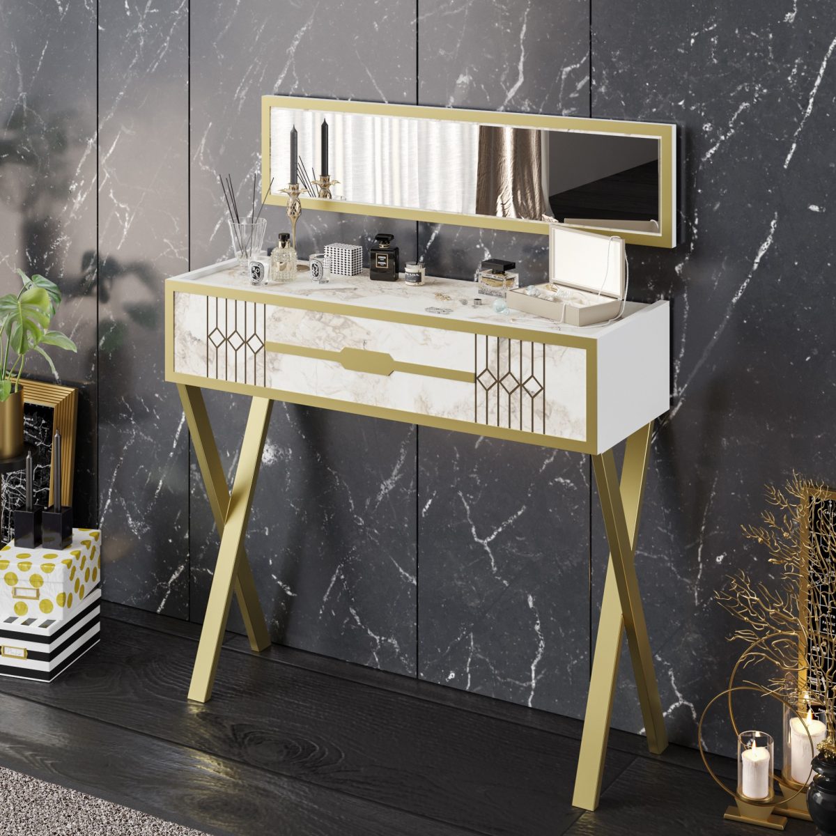 Frida - White – Декоративна конзолна маса - Image 2