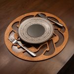 Don - Walnut – Дрвен сет на подлога за маса (4 парчиња) - Image 2