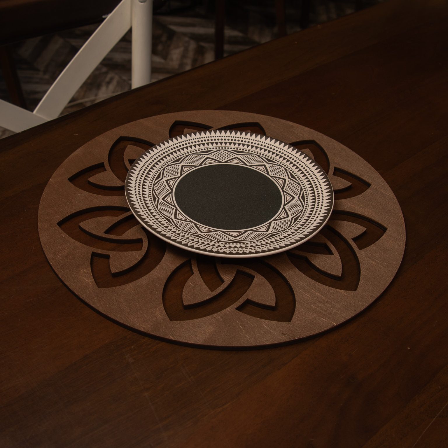 Lugh - Wenge – Дрвен сет на подлога за маса (4 парчиња) - Image 4