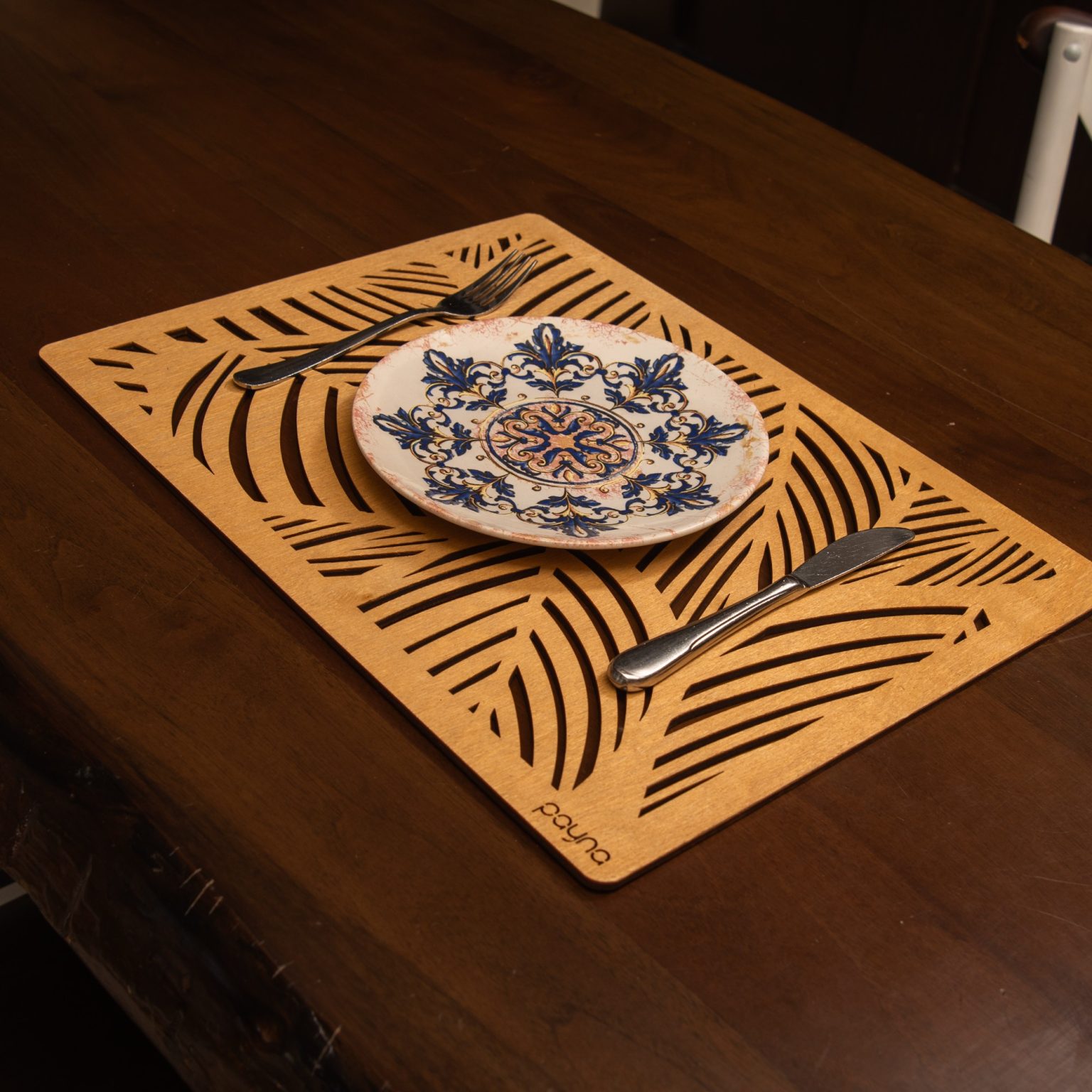 Plane - Honey – Дрвен сет на подлога за маса (4 парчиња) - Image 2