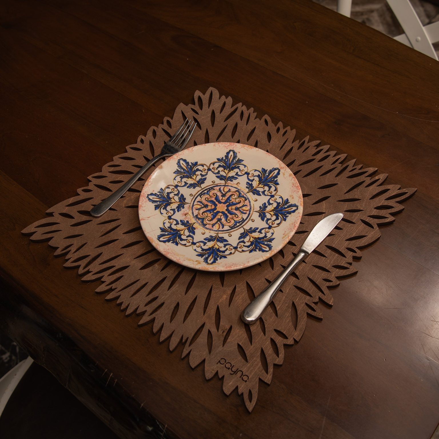 Pointy - Wenge – Дрвен сет на подлога за маса (4 парчиња) - Image 4