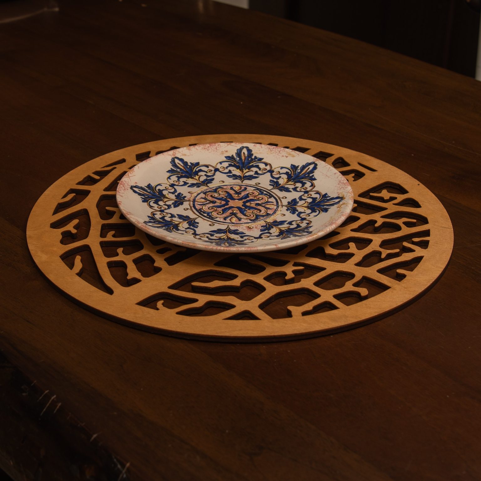 Coral - Honey – Дрвен сет на подлога за маса (6 парчиња) - Image 2