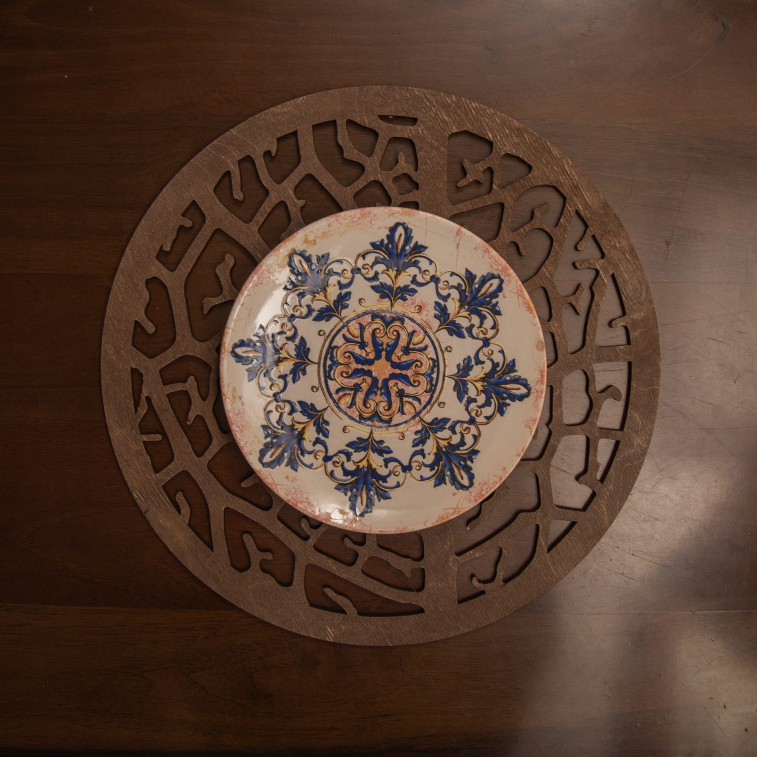 Coral - Wenge – Дрвен сет на подлога за маса (6 парчиња) - Image 3