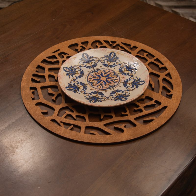 Coral - Walnut – Дрвен сет на подлога за маса (6 парчиња)