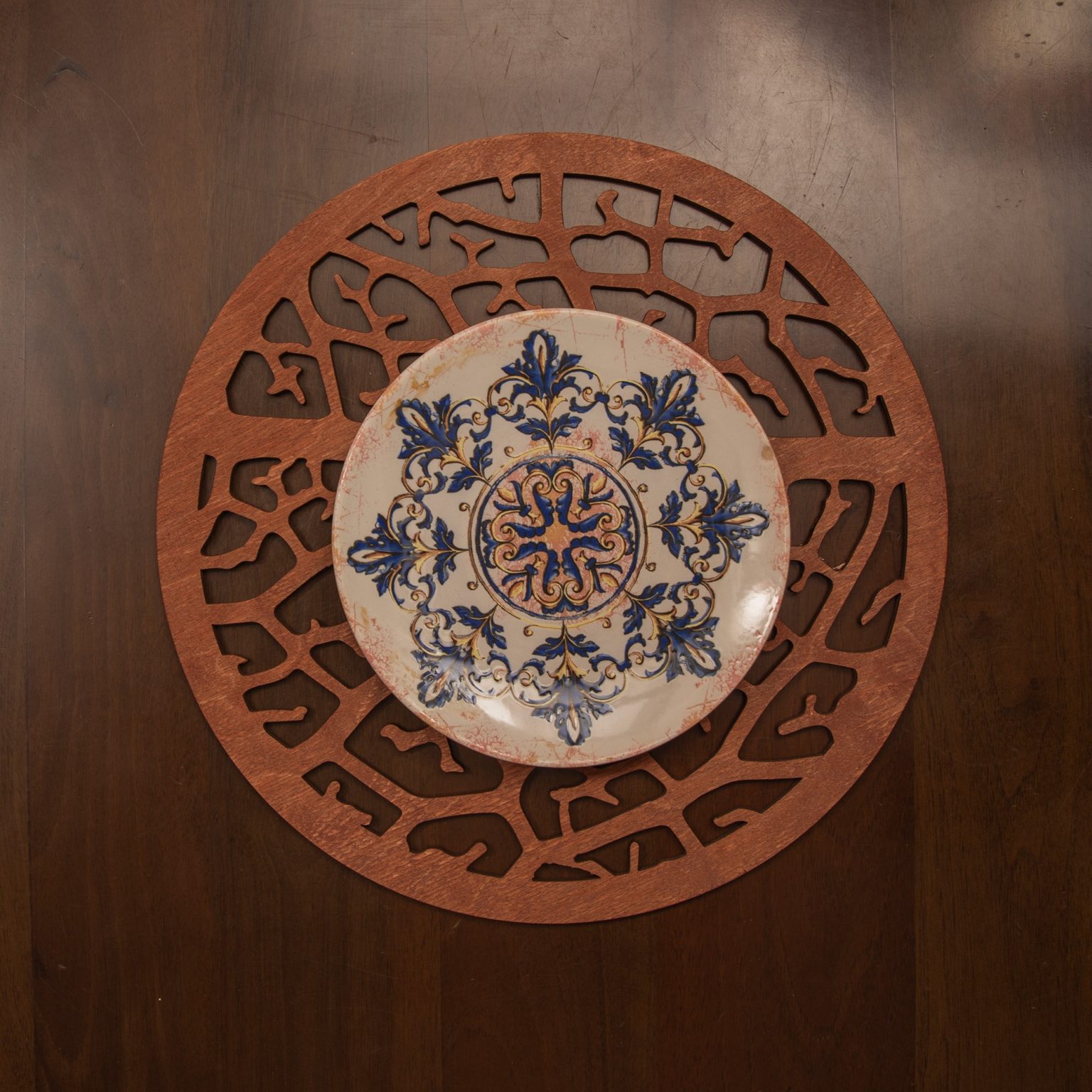 Coral - rose – Дрвен сет на подлога за маса (6 парчиња) - Image 3