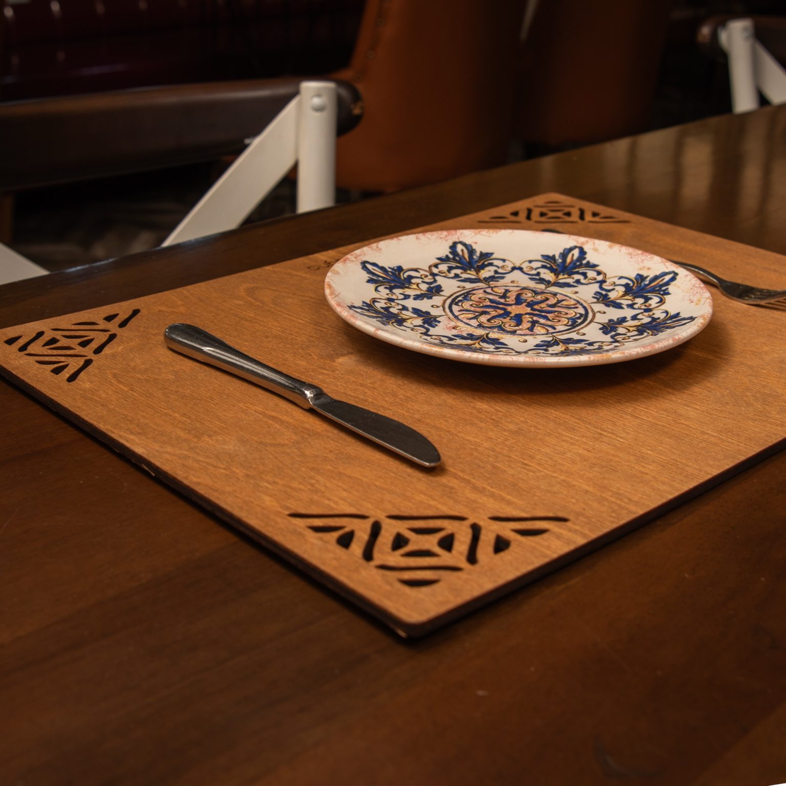 Corpat - Walnut – Дрвен сет на подлога за маса (6 парчиња) - Image 4