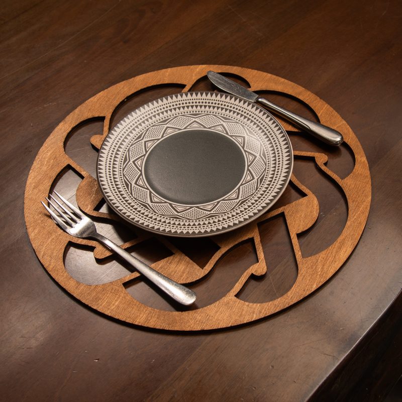 Don - Walnut – Дрвен сет на подлога за маса (6 парчиња)