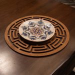 Labyrinth - Walnut – Дрвен сет на подлога за маса (6 парчиња)