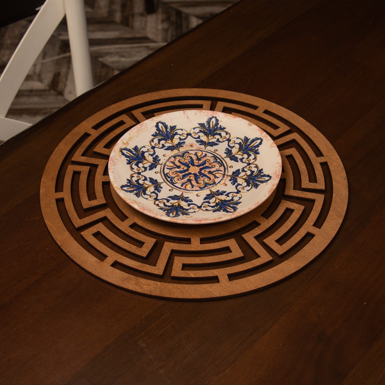 Labyrinth - Walnut – Дрвен сет на подлога за маса (6 парчиња) - Image 2