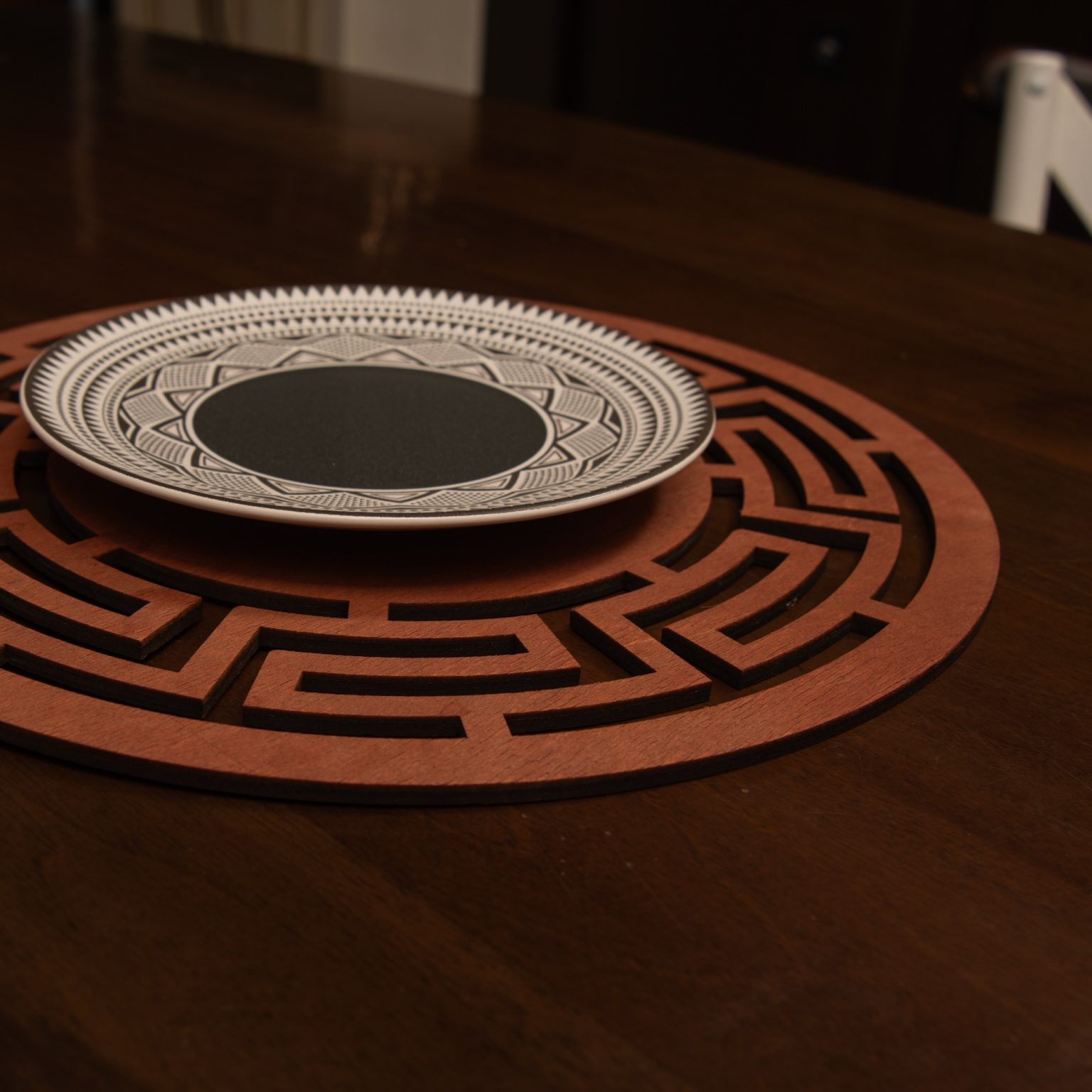 Labyrinth - Rose – Дрвен сет на подлога за маса (6 парчиња) - Image 4