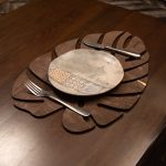 Monstera - Wenge – Дрвен сет на подлога за маса (6 парчиња)