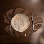 Monstera - Wenge – Дрвен сет на подлога за маса (6 парчиња) - Image 3