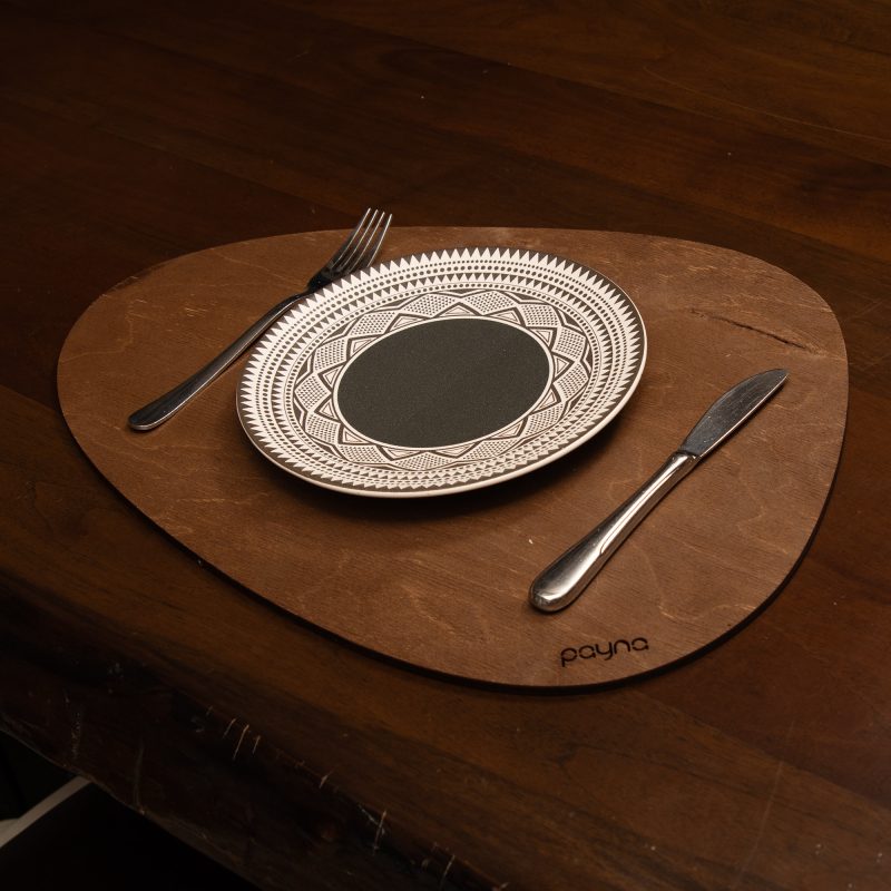 Pear - Wenge – Дрвен сет на подлога за маса (6 парчиња)