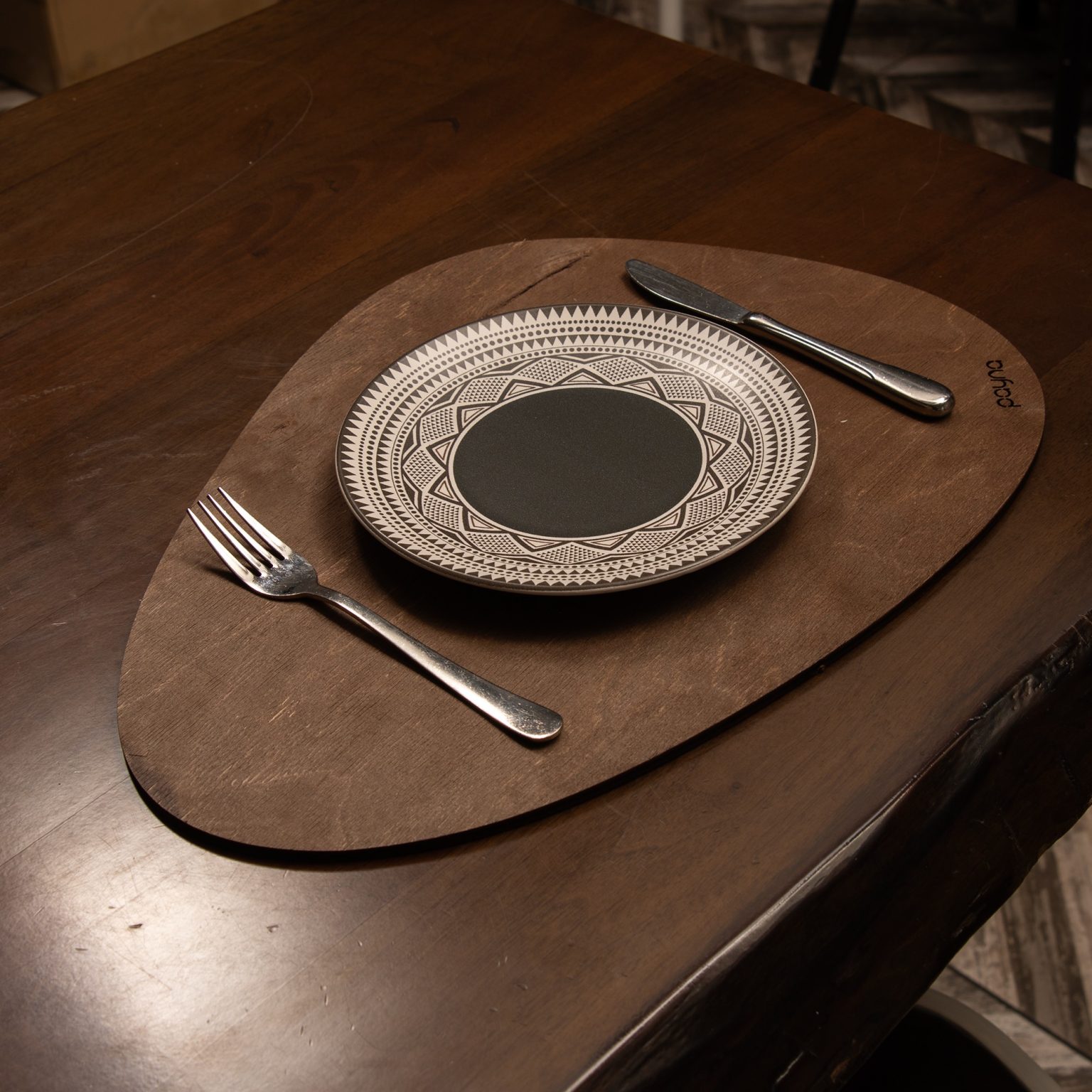 Pear - Wenge – Дрвен сет на подлога за маса (6 парчиња) - Image 2