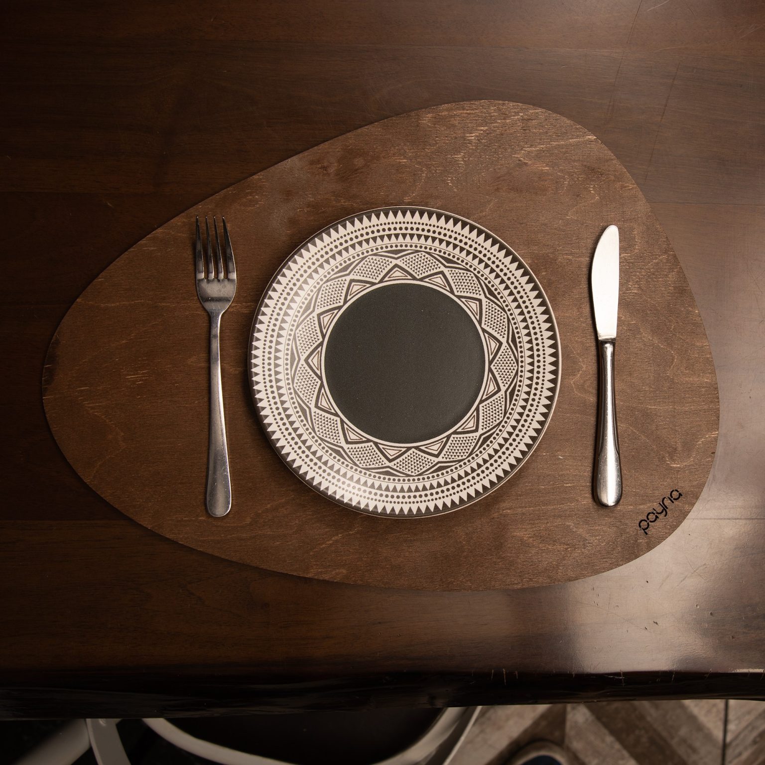 Pear - Wenge – Дрвен сет на подлога за маса (6 парчиња) - Image 3