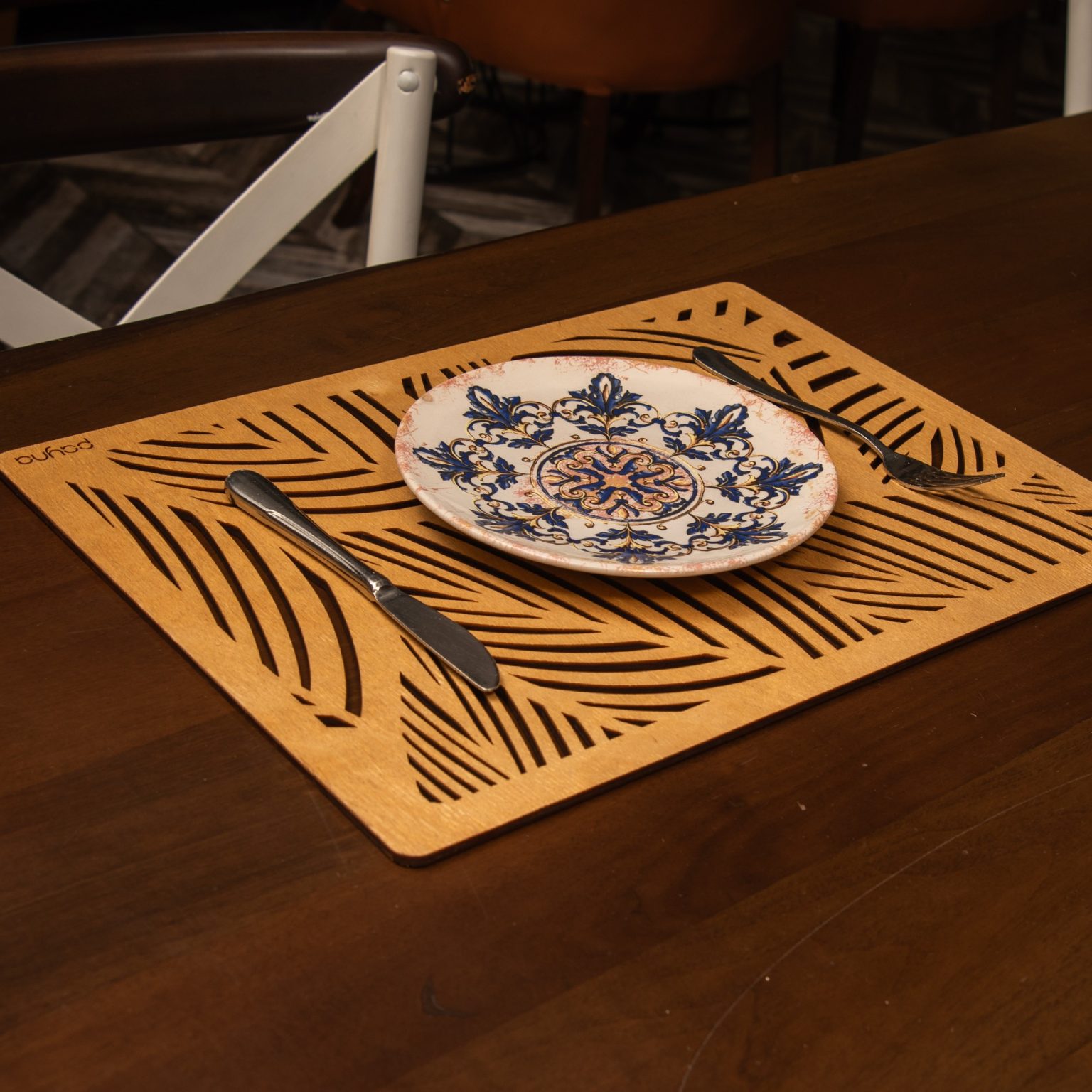 Plane - Honey – Дрвен сет на подлога за маса (6 парчиња) - Image 5