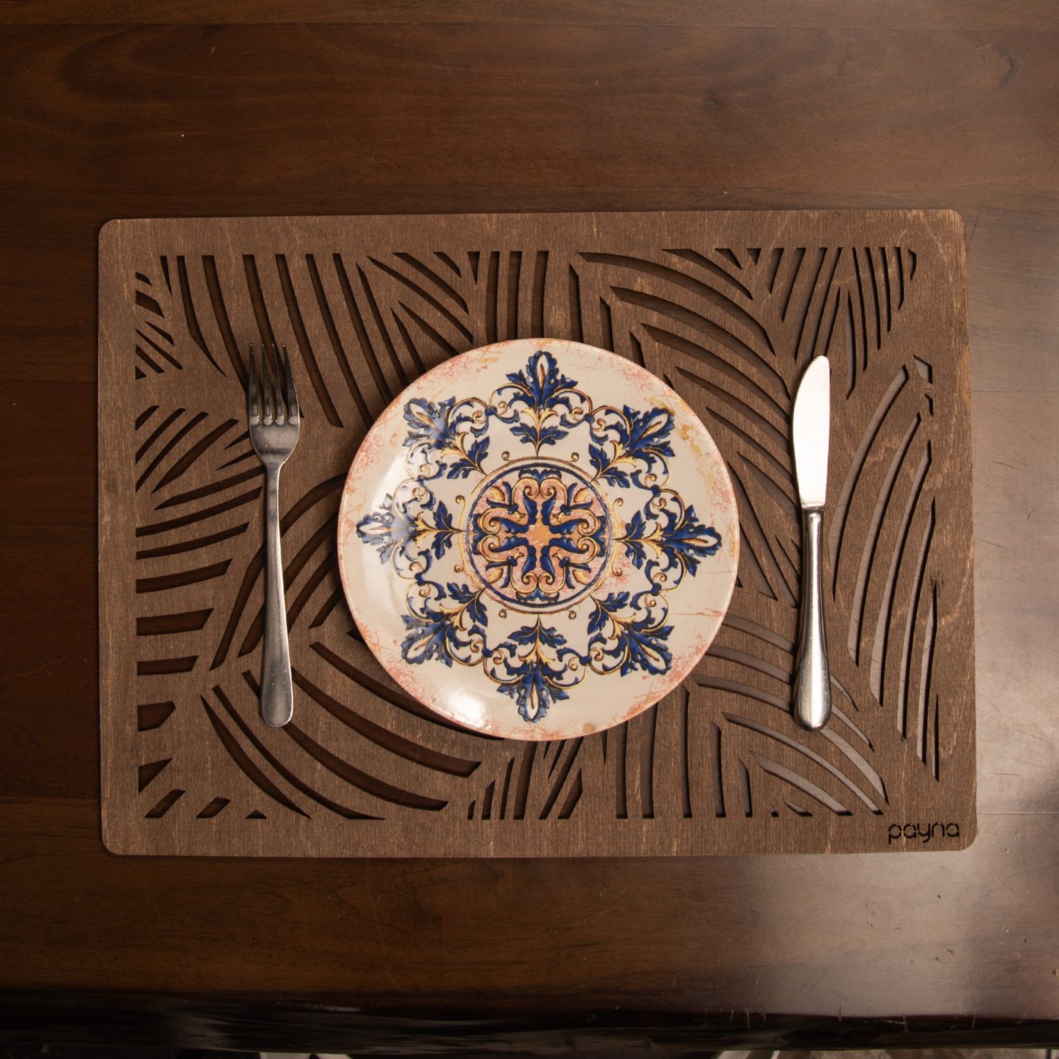 Plane - Wenge – Дрвен сет на подлога за маса (6 парчиња) - Image 3