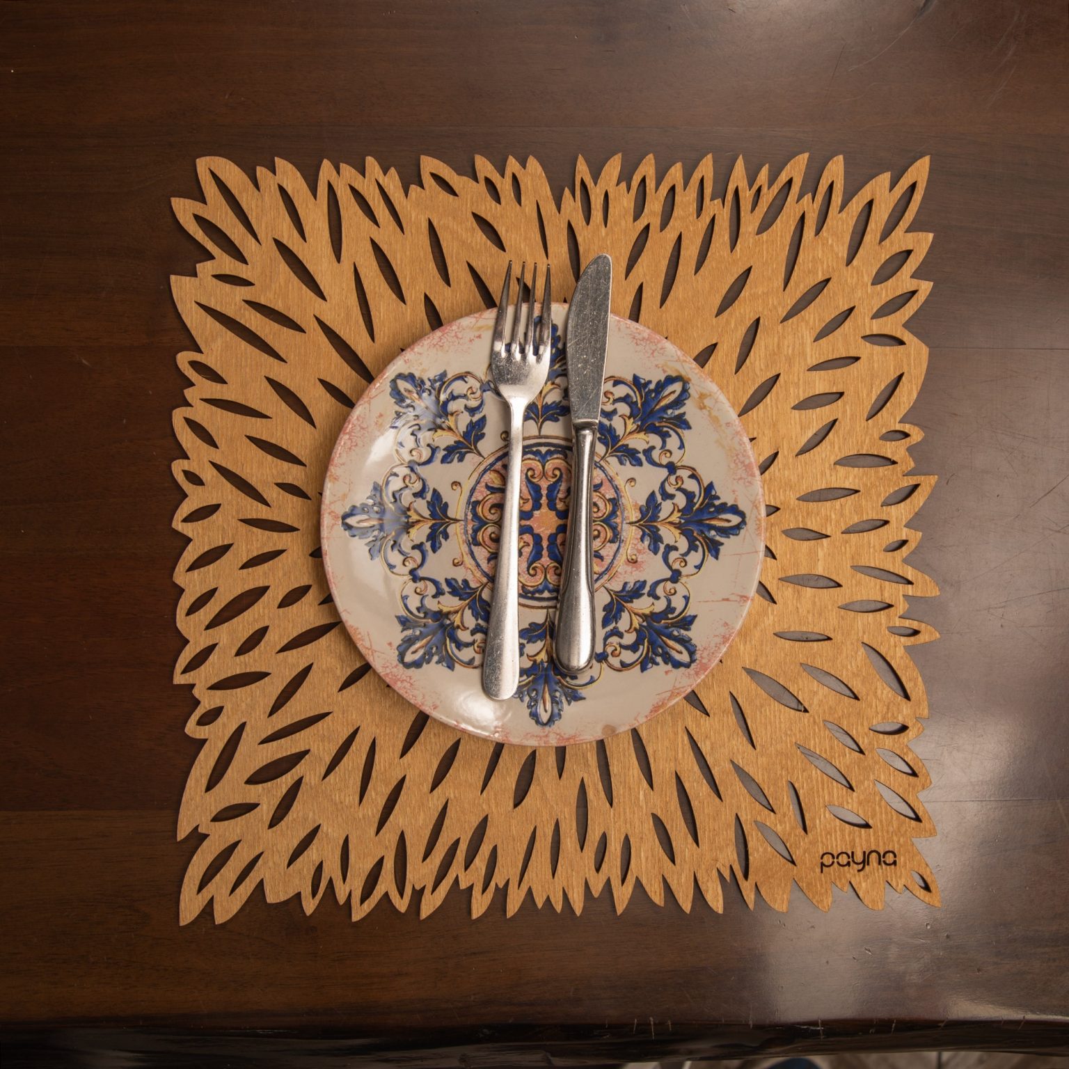 Pointy - Honey – Дрвен сет на подлога за маса (6 парчиња) - Image 3