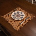 Pointy - Walnut – Дрвен сет на подлога за маса (6 парчиња) - Image 4