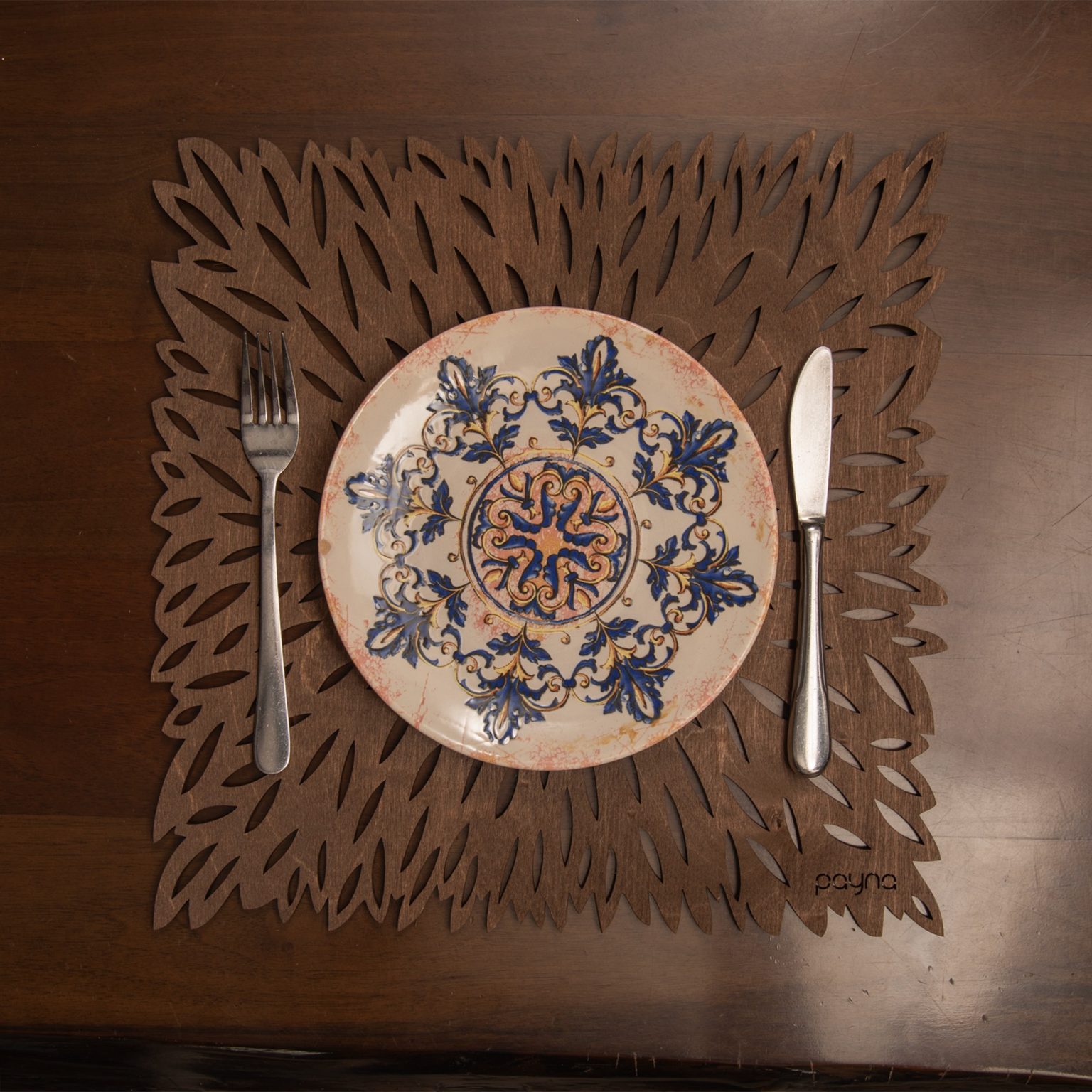 Pointy - Wenge – Дрвен сет на подлога за маса (6 парчиња) - Image 3