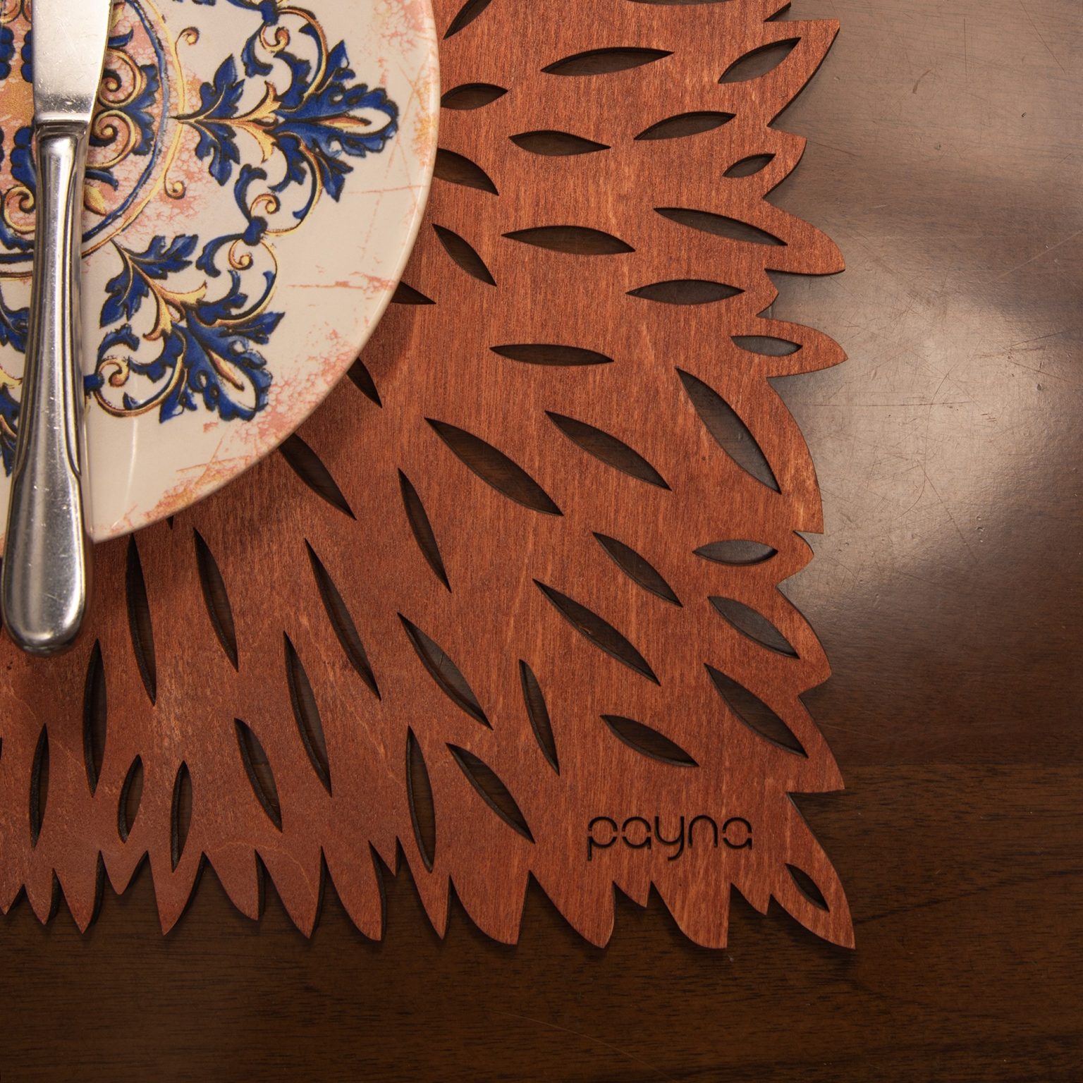 Pointy - Rose – Дрвен сет на подлога за маса (6 парчиња) - Image 4