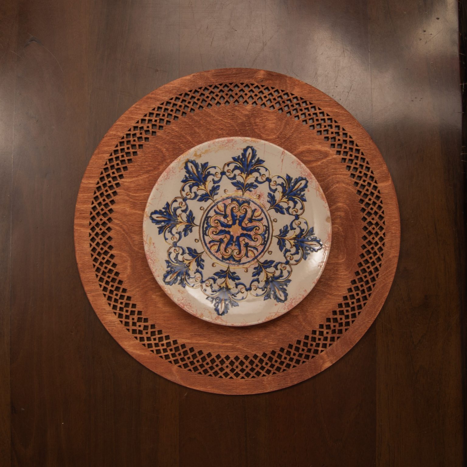 Seljuk - Rose – Дрвен сет на подлога за маса (6 парчиња) - Image 3