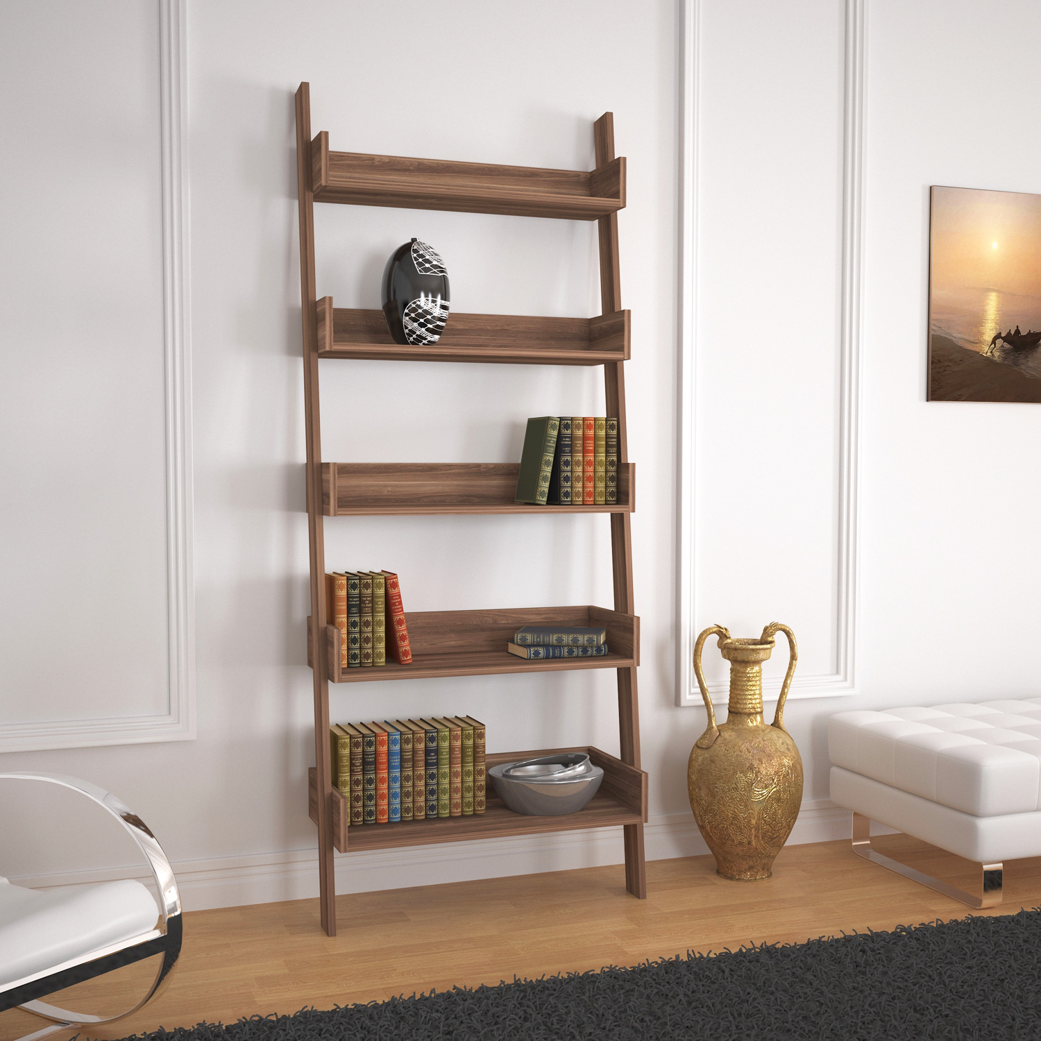 801CMY360720-201.jpg Only - Walnut – Полица за книги - Image 1