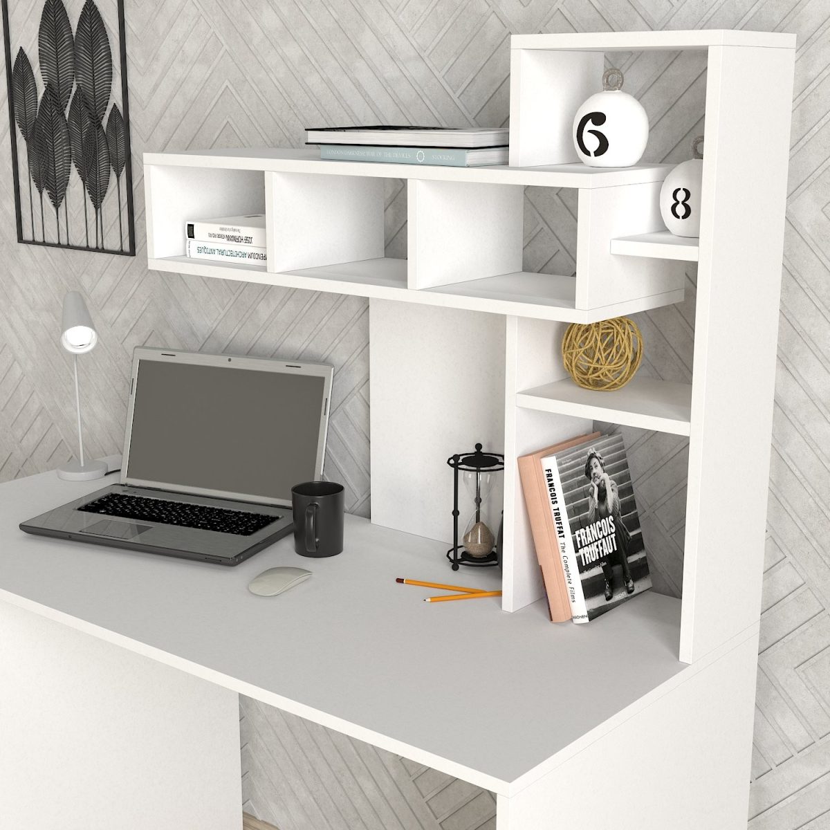 Coral - White – Канцелариско биро - Image 3