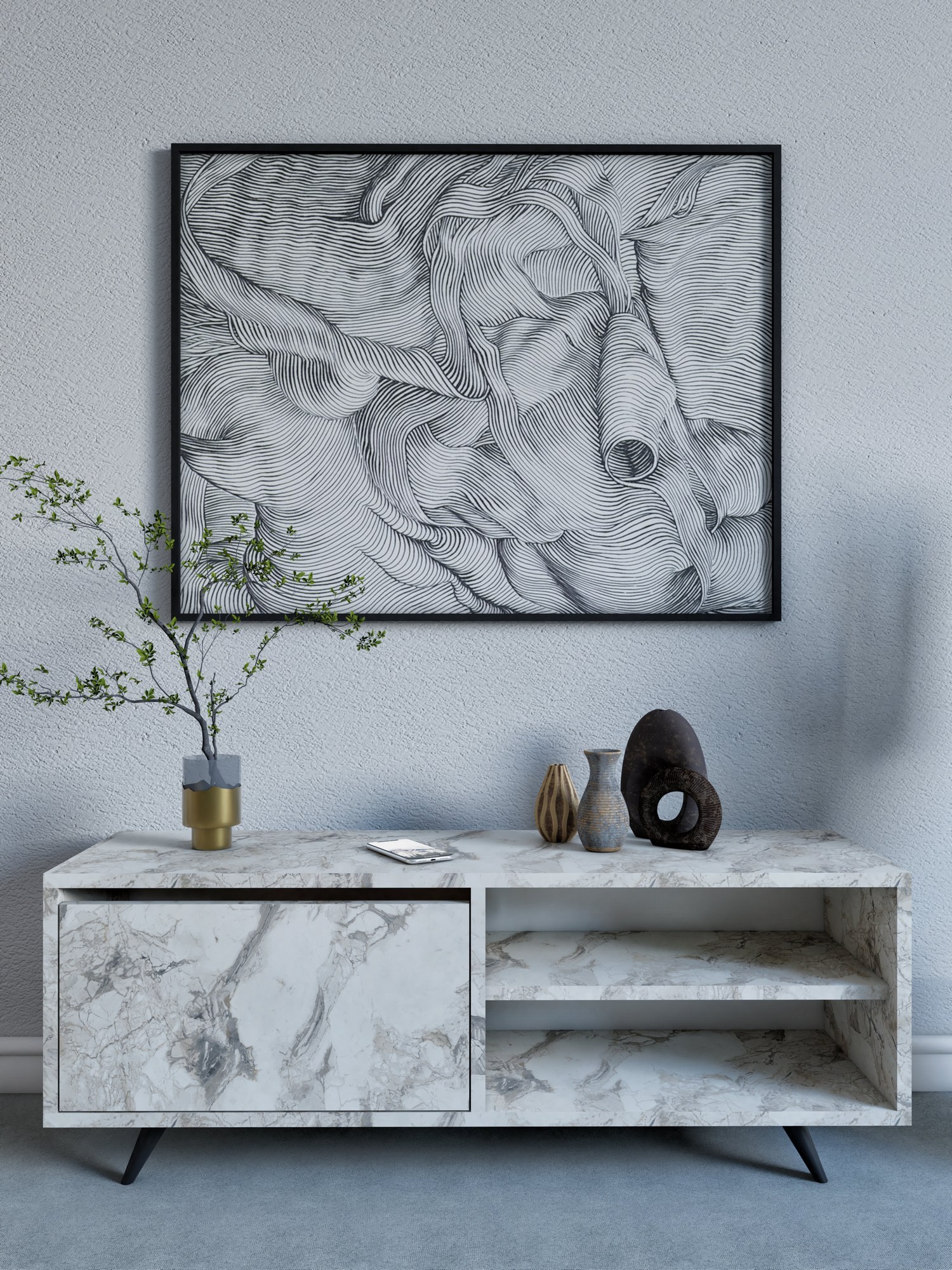 811MDD302420-201.jpg Maku - Ephesus Marble – ТВ комода - Image 1