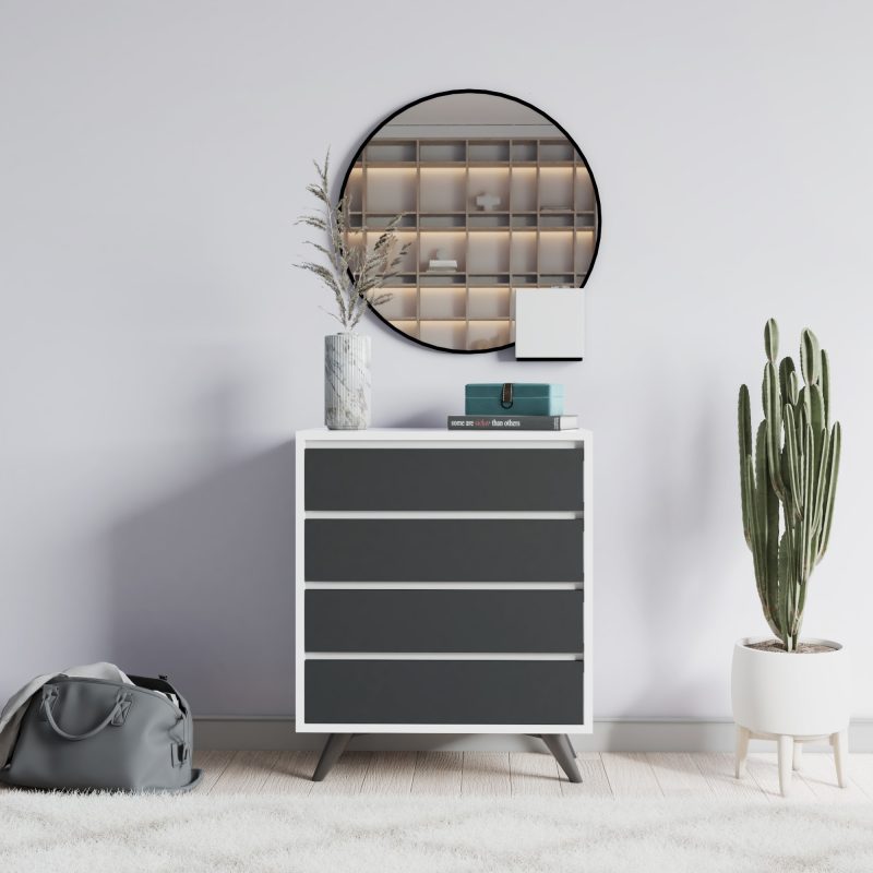 Suvera - White, Anthracite – Комода