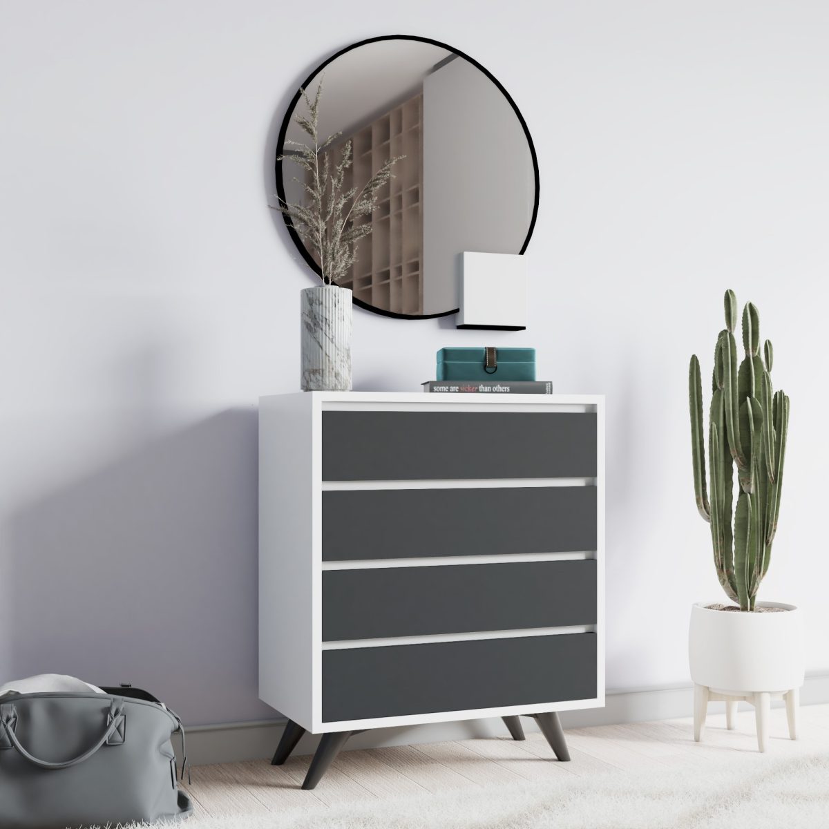 Suvera - White, Anthracite – Комода - Image 2