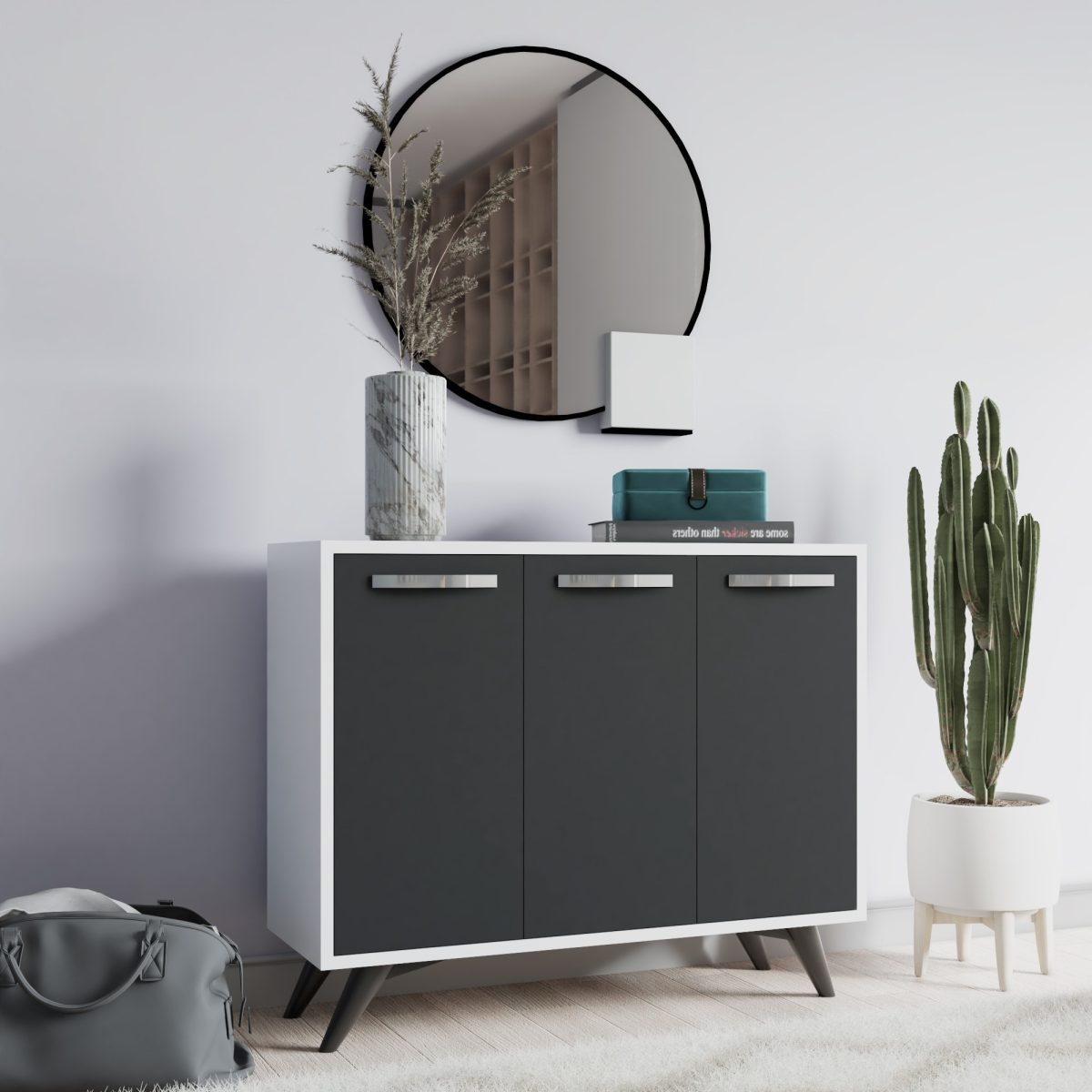 Piffa - White, Anthracite – Повеќе наменска комода - Image 2