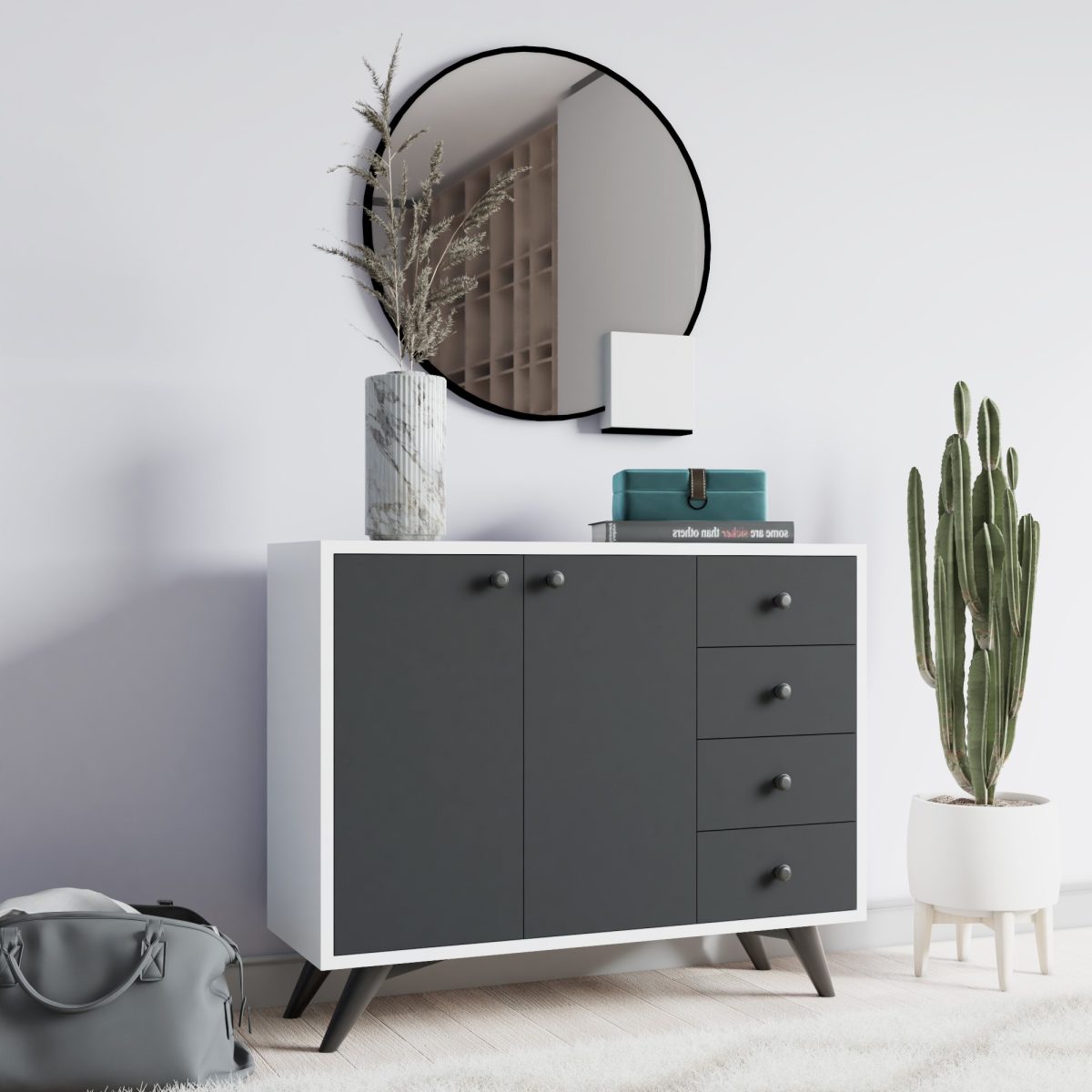 Waga - White, Anthracite – Повеќе наменска комода - Image 2