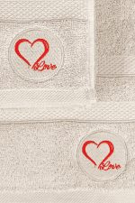 Love - Beige – Пешкир за капење - Image 3