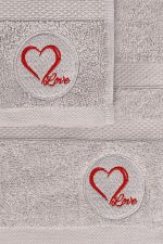 Love - Grey – Пешкир за капење - Image 3