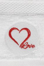 Love - White – Комплет за рачни крпи и крпи за капење (2 парчиња) - Image 4