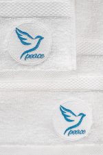 Peace - White – Комплет за рачни крпи и крпи за капење (2 парчиња) - Image 3