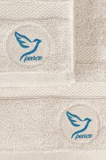 Peace - Beige – Комплет за рачни крпи и крпи за капење (2 парчиња) - Image 3