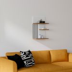 Nezma - White, Walnut – Ѕидна полица