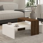 Glow - White, Walnut – Маса за кафе