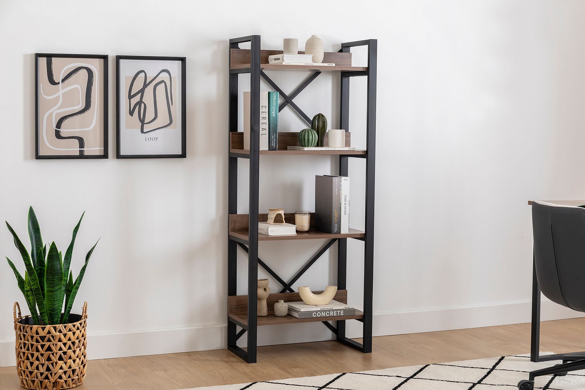 835PUQ361020-201.jpg Adisa - Walnut – Полица за книги - Image 1