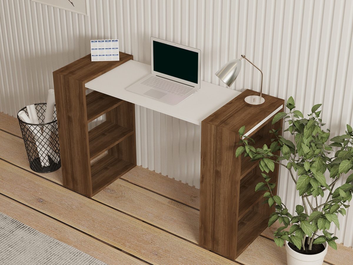 Handy - Walnut, White – Канцелариско биро - Image 3